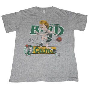 Vintage 1989 Larry Bird Boston Celtics Salem Caricature T-Shirt Medium